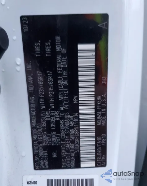 2024 Toyota Sienna Le from USA, damaged, VIN 5TDKSKFC8RS111034